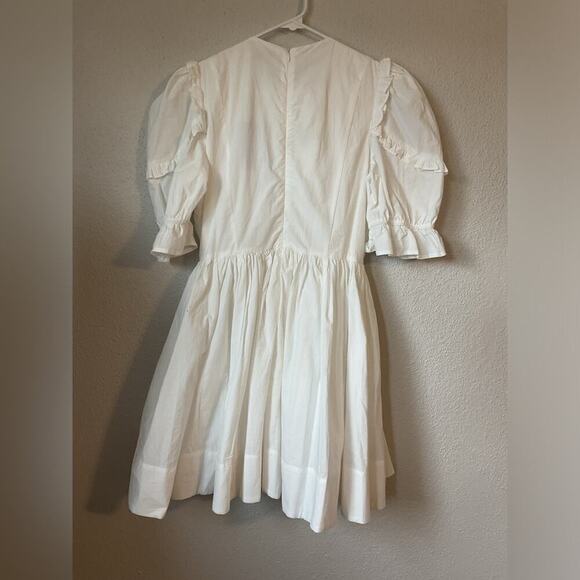 NWT Sofie the Label White Bow Puff Sleeve Mini Dress Size Small - Picture 4 of 9